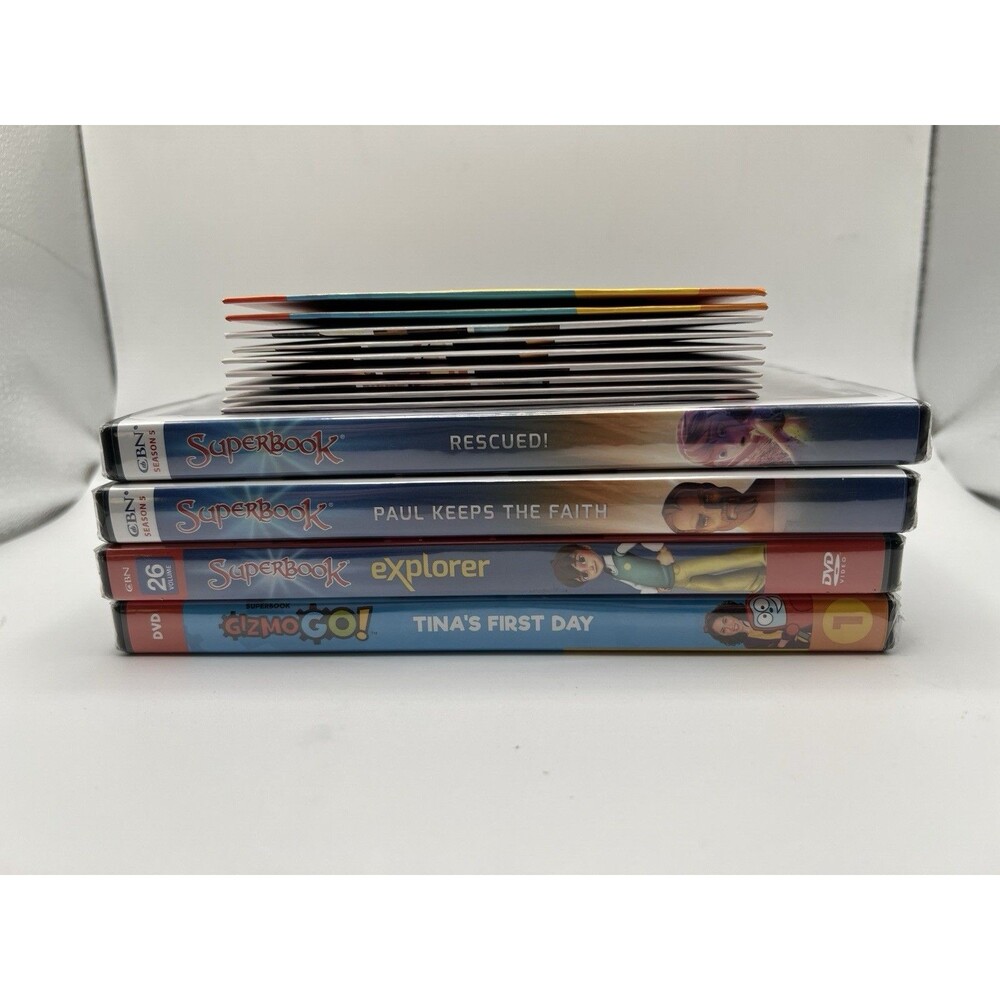 Lot of New SUPERBOOK DVDs -Superbook Let The Adventure Begin CBN Christian Ed